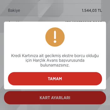 Ziraat Bankası Harçlık Avans Açamıyorum