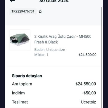 Decathlon İptal Edilen Sipariş