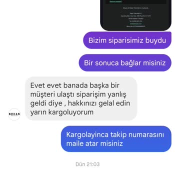 Orhaan.co Yanlış Ürün Gönderiyor