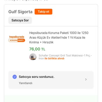 Gulf Tost Makinem Gulf Sigorta İle Hala Gönderilmedi