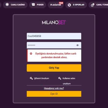 Milano Bet Kazanınca Hesabımı Dondurdu. Çekim Yapamıyorum.