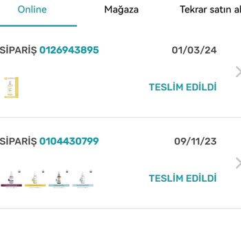 Watsons'tan Online Siparişim Gözükmüyor.