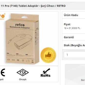 Dataservis.net Yanlış Adaptör Gönderiyor