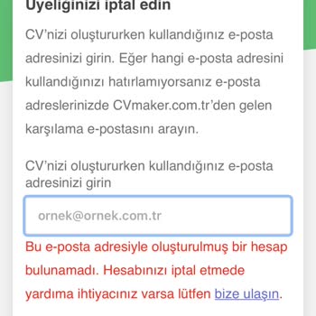 CV Maker Üyelik İptali