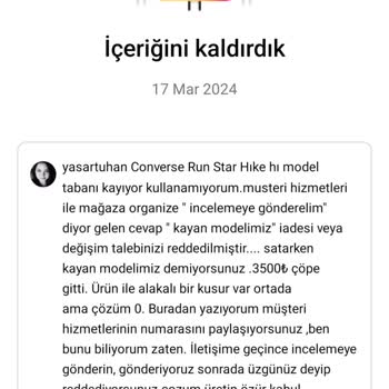 Converse Run Star Hike Hı Tabanı Kayıyor