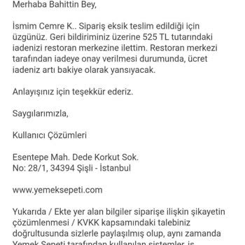 Yemeksepeti Sipariş İptallerinde Para İadesi Yapmıyor!
