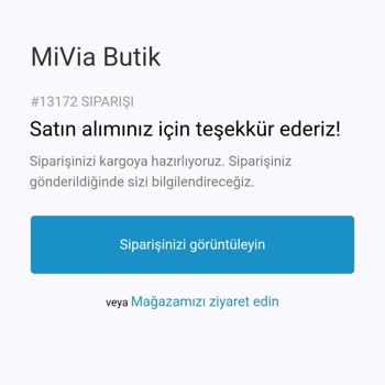 Mivia Butik Sipariş Alıyor Ödeme Alıyor Ama Ürün Teslimi Yapmıyor.