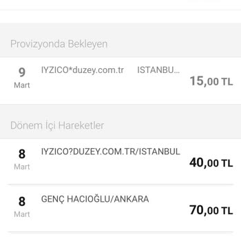 iyzico. Düzey.com Dan Habersiz Kesilen Ücret