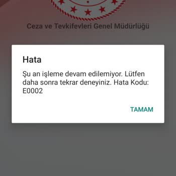 Adalet Bakanlığı E Görüş Hatası E0002