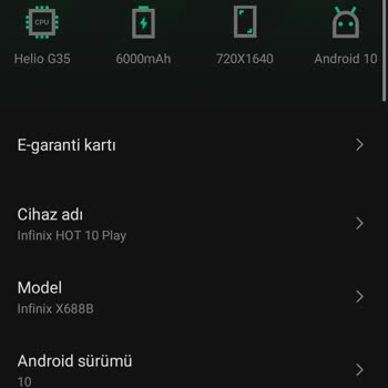 Infinix İnfinix Hot 10 Play 32 GB Telefon Android 11 Almıyor