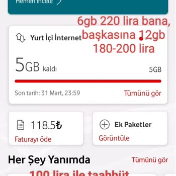 Vodafone Uyumlu Tarife Adı Altında, Herkese Farklı Fiyat Veriyor.