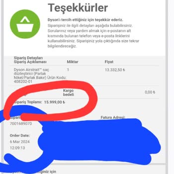 Dyson Stokta Var Yalanı, Onay Verdiği Siparişi Gerekçesiz İptal Etmesi