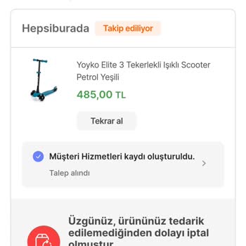 Hepsiburada Ürünü Haksız Yere İptal Ettiniz