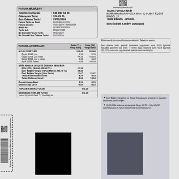 Türk Telekom Tek Faturanın İki Defa Ayrı Hesaptan Ödenmesi