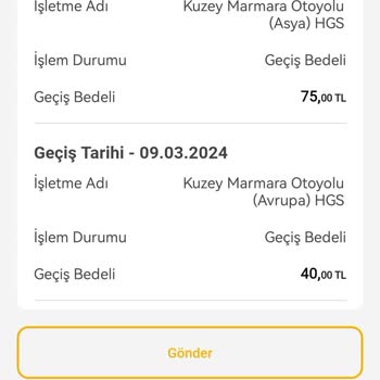 Kuzey Marmara Otoyolu Geçmediğim Geçiş Ücreti Alınması