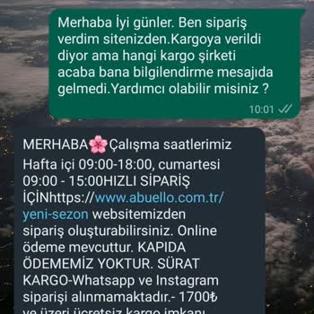 Abuello Ürün Gelmedi Ve İletişim Yok
