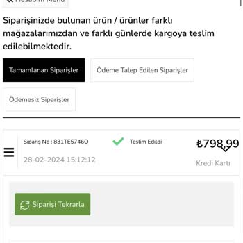 Çetinkaya Ürünümü Kargolanmıyor 2