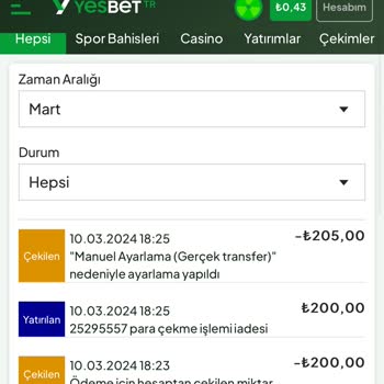 Yesbet Ödeme Yapmıyor