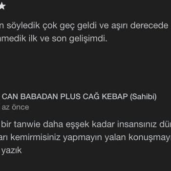 Can Babadan Plus Cağ Kebap Hakaret İçerikli Cevaplar