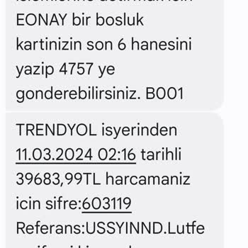 Trendyol Ziraat Kredi Kartımdan Alışveriş Yapılmış