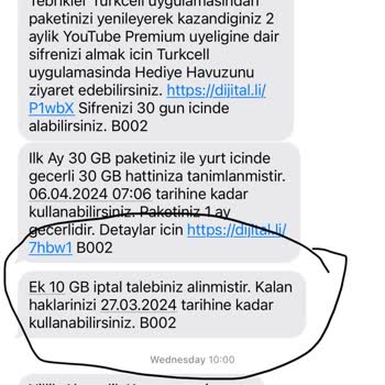 Turkcell Ek Paket İptali