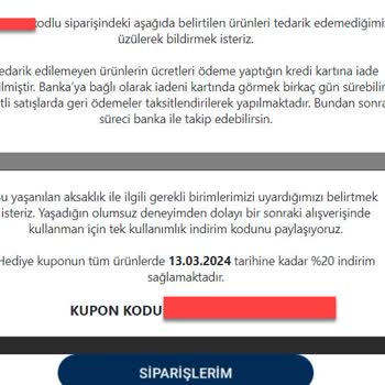 Skechers Hediye Çeki Uygulama Hatası