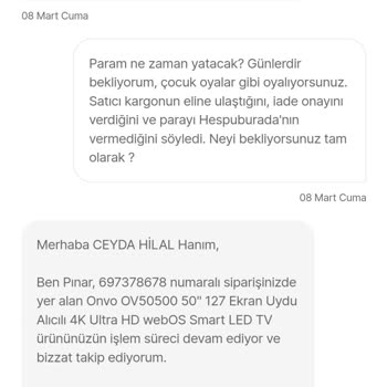 Hepsiburada İade Ücretimi Yatırmıyor!