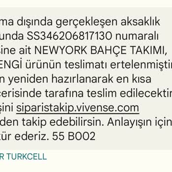 Vivense Bahçe Takımı Teslimat Sürecinde Yaşanan Aksaklıklar