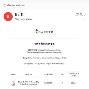 Barf.com.tr Barf Mama İade Sorunu