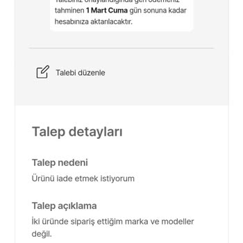 Hepsiburada İade Ettiğim Ürününün Parasını Ödemiyor