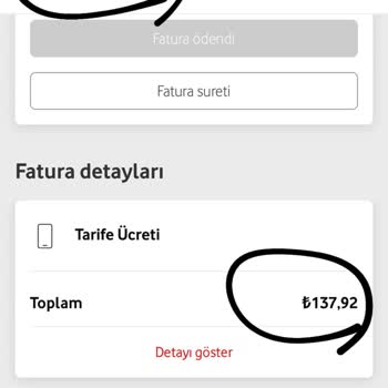Vodafone Tarife Tutarı Fazla Ücret Alınıyor