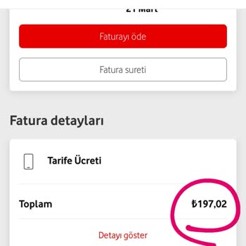 Vodafone Tarife Tutarı Fazla Ücret Alınıyor