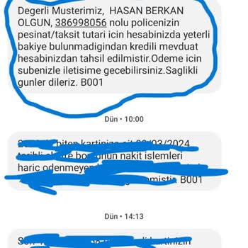 Ziraat Bankası Talebim Ve Talimatım Olmaksızın Yenilenen Konut Sigorta Poliçesi