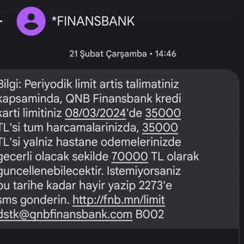 QNB Finansbank Limit Artış Problemi