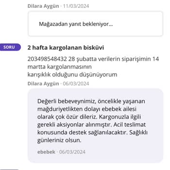 Ebebek N11 Uygulaması Siparişim Gelmiyor