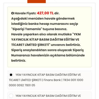 YKM Kitaplarımın Gönderilmesini İstiyorum