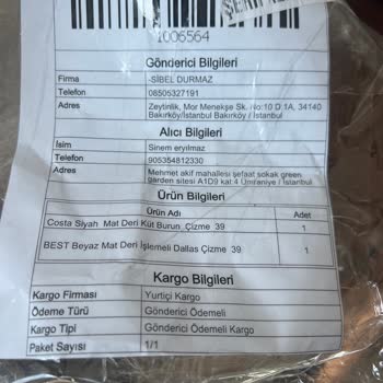 Sibel Durmaz Ayakkabı Kusurlu Ürün Gönderip Ürününün Arkasında Değil