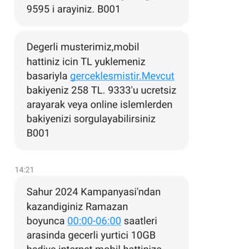 Bimcell Yanlış Bilgi Mesajı