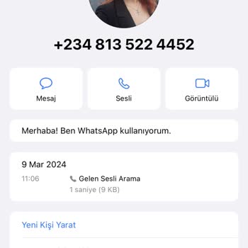WhatsApp'tan Yabancı Ülke Numarası İle Gelen Arama