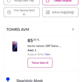 Pazarama Siparişimin Kargoya Verilme Sürecindeki Gecikme Şikayeti