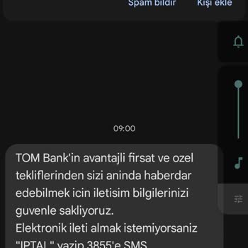 Hadi - TOM Bank Benim İletişim Bilgilerimle Benim Haberim Olmadan Hesap Açılması