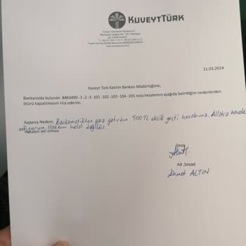 Kuveyt Türk Bankamatikteki Eksik Yatırma Ve İlgisiz Müdür Tepkisi