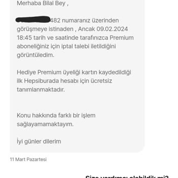 Hepsiburada Premium Umu İptal Etti