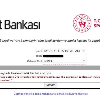 KYK Kredi Borcu Ödenmiyor Hata Veriyor