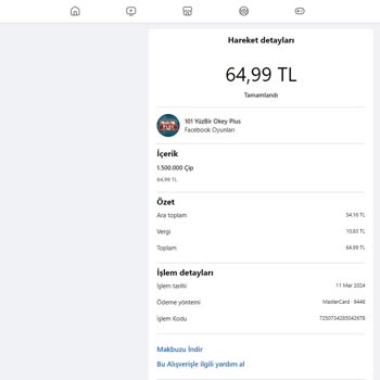 101 Okey Plus Ödeme Şikayeti Ödeme Alınmasına Rağmen Hesaba Geçmedi