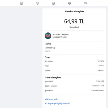 101 Okey Plus Ödeme Şikayeti Ödeme Alınmasına Rağmen Hesaba Geçmedi