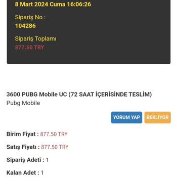 enucuzpubg.com Ödemem Alındı Yükleme Yapılmadı