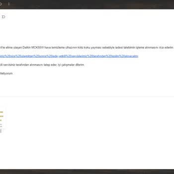 Daikin Kötü Kokan Hava Temizleme Cihazının İadesini Gerçekleştirmiyor.