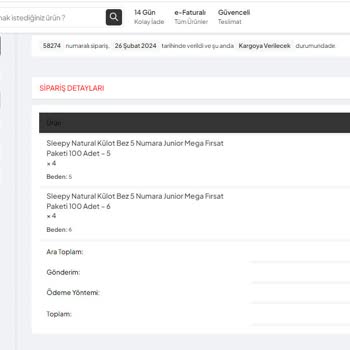 Sultananne.com Sitesinden Bebek Bezi Siparişi Vereli Üç Hafta Oldu