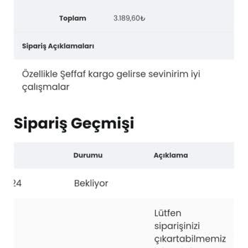 Beylerce.com Siparişin Eksik Gelmesi